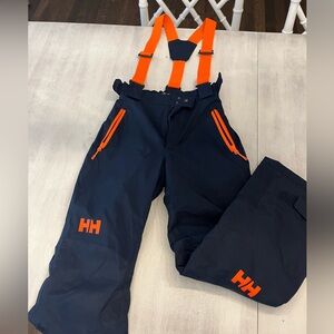 Helly Hansen Juniors Dark Blue and Bright Orange Snow Pants